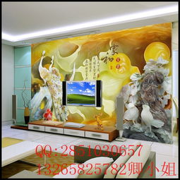 江苏连运港3d油画大理石玻璃瓷砖浮雕彩雕做电视背景