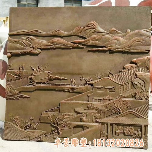 锻铜荷花壁画浮雕雕塑 南昌铸铜壁画雕塑制作厂